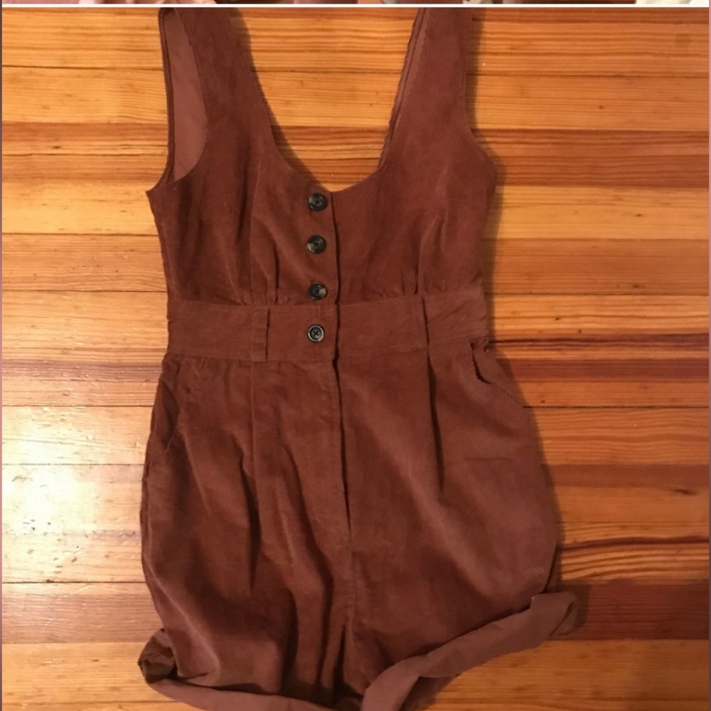 Brown corduroy romper from urban outfitters
